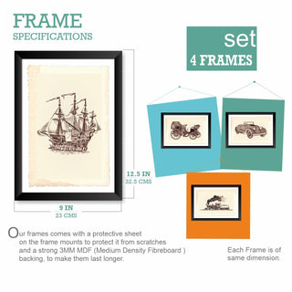 Gallery Wall Set of 8 European Vintage Frames Museum Art. (GWS8WA01)