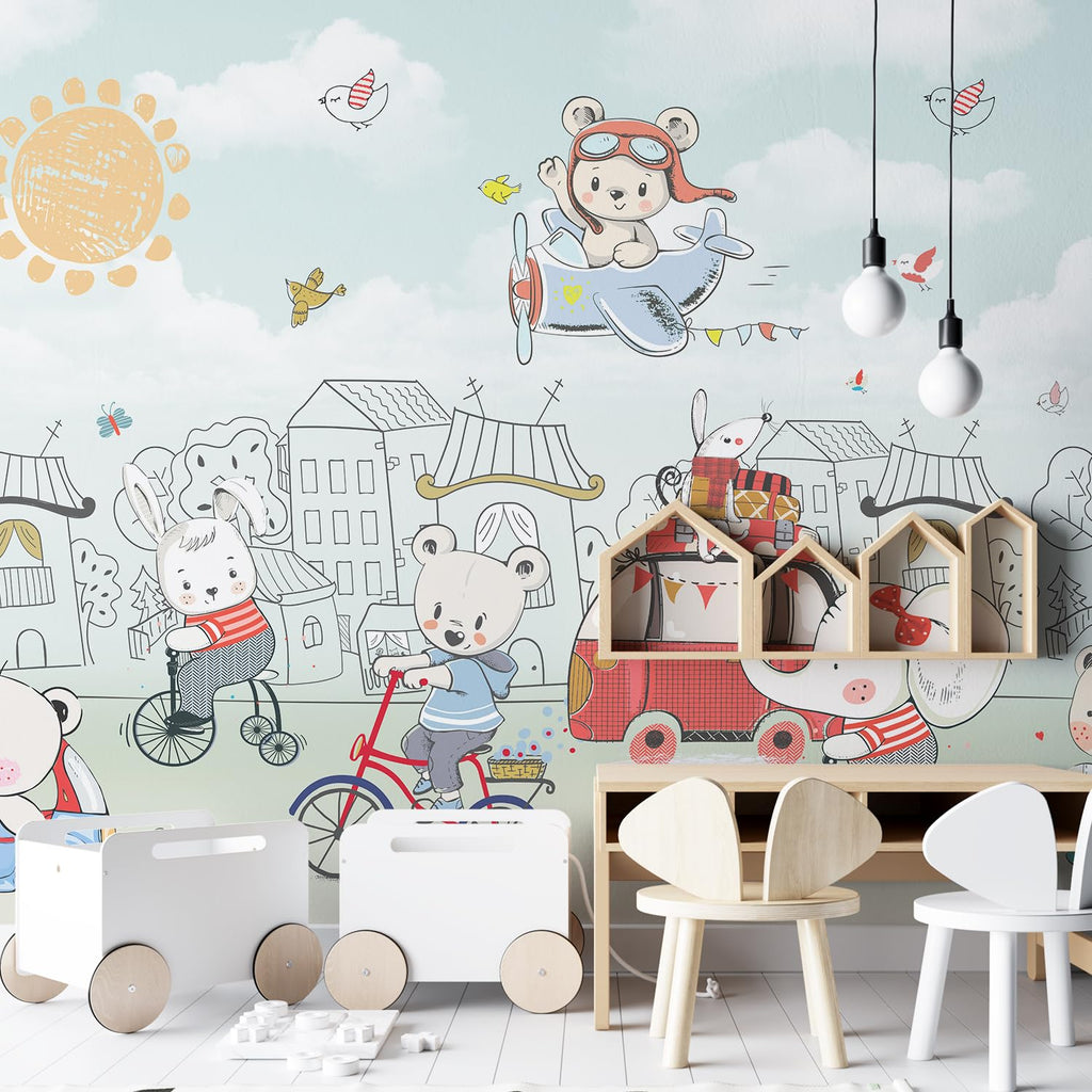 Kids Room Wall Murals. Full Wall Wallpaper for Boys and Girls Room, Nu ...