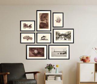 Gallery Wall Set of 8 European Vintage Frames Museum Art. (GWS8WA01)