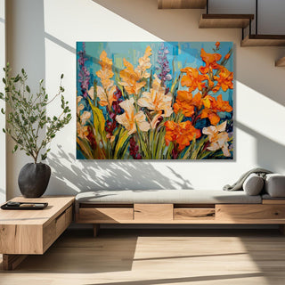 PAPER PLANE DESIGN Canvas Floral Wall Art: A Symphony of Nature's Elegance Large Size Canvas Framed Paintings For Living Room, Office, Home Decor. (FLWA06) - Khirki.in