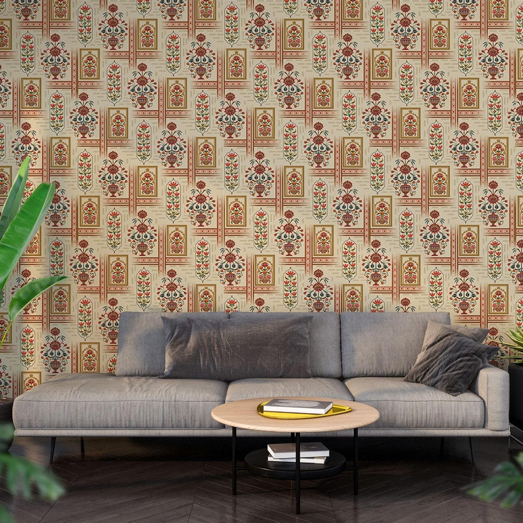 Ethnic Indian Wall Murals. Traditional Mughal Art Full Wall Wallpaper ...
