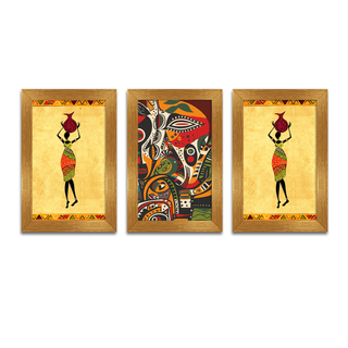 Abstract African Canvas Painting Framed For Living Room and Hotels