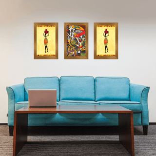 Abstract African Canvas Painting Framed For Living Room and Hotels