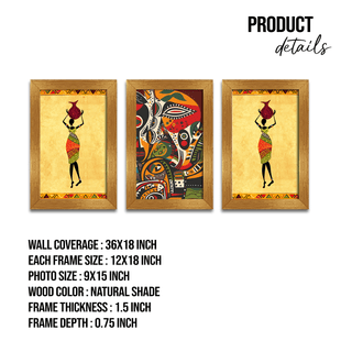 Abstract African Canvas Painting Framed For Living Room and Hotels