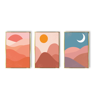 Abstract landscapes set with sunrise, sunset, night- Luxury Canvas Painting