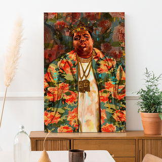 The Notorious B.I.G. American rapper Portrait  Wall Art, HD Canvas Print, Framed, Ready to Hang. (POMWA332)
