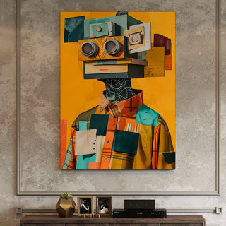 Patchwork Persona Wall Art Painting, HD Canvas Print, Framed, Ready to Hang. (ABWA283)