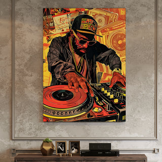 Hip-Hop Frequencies Wall Art Painting, HD Canvas Print, Framed, Ready to Hang. (POMWA261)