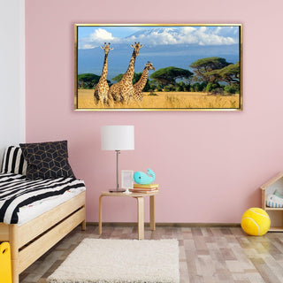 Amazing Wildlife Wall Art. Large Canvas Framed Digital Reprints of Jungle, Wildlife, Animals and Birds. Ready To Hang. Size:  24 Inch x 48 Inch (WBWA27) - Khirki.in
