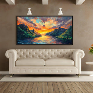 Sunrise Wall Art Painting, HD Canvas Print, Framed, Ready to Hang. (VASWA002)