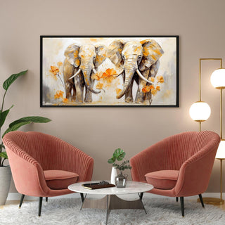 Amazing Wildlife Wall Art. Large Canvas Framed Digital Reprints of Jungle, Wildlife, Animals and Birds. Ready To Hang. Size:  24 Inch x 48 Inch (WBWA38) - Khirki.in