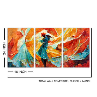 Dancer Portrait with Sunset Hues, HD Canvas Print, Framed, Ready to Hang. (MAWA22)
