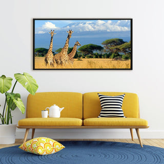 Amazing Wildlife Wall Art. Large Canvas Framed Digital Reprints of Jungle, Wildlife, Animals and Birds. Ready To Hang. Size:  24 Inch x 48 Inch (WBWA27) - Khirki.in