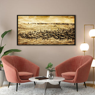 Amazing Wildlife Wall Art. Large Canvas Framed Digital Reprints of Jungle, Wildlife, Animals and Birds. Ready To Hang. Size:  24 Inch x 48 Inch (WBWA31) - Khirki.in