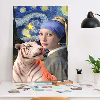 A Starry Bond Wall Art Painting, HD Canvas Print, Framed, Ready to Hang. (POMWA171)