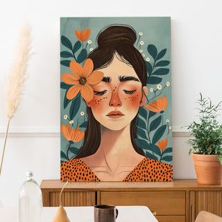 Boho and Chic Art Canvas Gallery Wrap Painting | Eclectic Modern Art Theme (BOWA24)