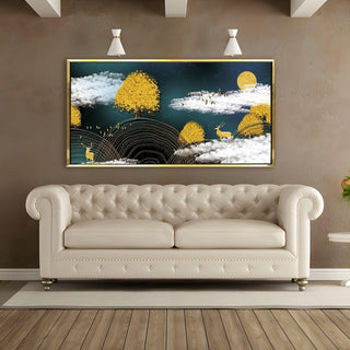 Amazing Wildlife Wall Art. Large Canvas Paintings. Framed Digital Reprints of Jungle, Wildlife, Animals and Birds 24 Inch x 48 Inch (WBWA12) - Khirki.in