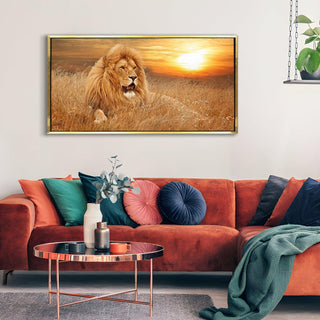Amazing Wildlife Wall Art. Large Canvas Framed Digital Reprints of Jungle, Wildlife, Animals and Birds. Ready To Hang. Size:  24 Inch x 48 Inch (WBWA25) - Khirki.in