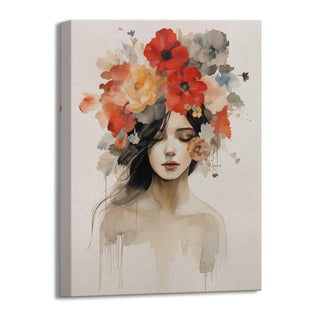 Boho Chic Floral Vintage Style Canvas Wall Art Painting