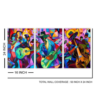 Group of Musicians, Abstract Art, HD Canvas Print, Framed, Ready to Hang. (MAWA25)