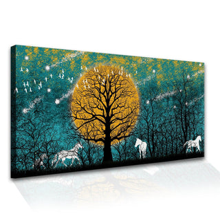 Amazing Wildlife Wall Art. Large Canvas Paintings. Framed Digital Reprints of Jungle, Wildlife, Animals and Birds 24 Inch x 48 Inch (WBWA21) - Khirki.in