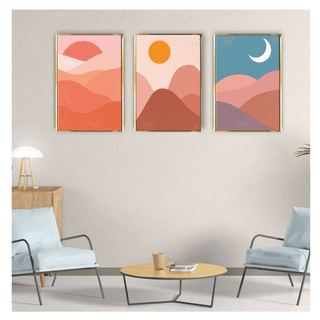 Abstract landscapes set with sunrise, sunset, night- Luxury Canvas Painting