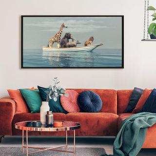 Amazing Wildlife Wall Art. Large Canvas Framed Digital Reprints of Jungle, Wildlife, Animals and Birds. Ready To Hang. Size:  24 Inch x 48 Inch (WBWA34) - Khirki.in