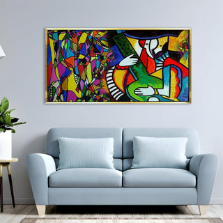 Modern Art Large Canvas Paintings. Framed Digital Reprints of Famous and Vibrant Artwork (MAWA02) - Khirki.in