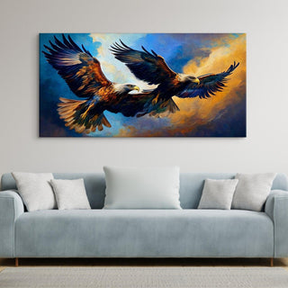 Amazing Wildlife Wall Art. Large Canvas Framed Digital Reprints of Jungle, Wildlife, Animals and Birds. Ready To Hang. Size:  24 Inch x 48 Inch (WBWA47) - Khirki.in