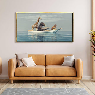 Amazing Wildlife Wall Art. Large Canvas Framed Digital Reprints of Jungle, Wildlife, Animals and Birds. Ready To Hang. Size:  24 Inch x 48 Inch (WBWA34) - Khirki.in