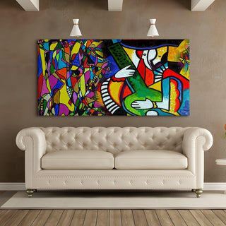Modern Art Large Canvas Paintings. Framed Digital Reprints of Famous and Vibrant Artwork (MAWA02) - Khirki.in