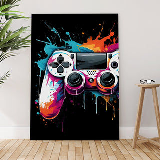 Game On – Vibrant Controller Wall Art, HD Canvas Print, Framed, Ready to Hang. (POMWA339)