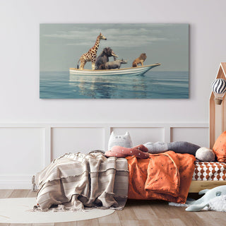 Amazing Wildlife Wall Art. Large Canvas Framed Digital Reprints of Jungle, Wildlife, Animals and Birds. Ready To Hang. Size:  24 Inch x 48 Inch (WBWA34) - Khirki.in