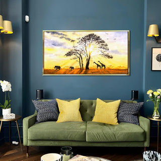 Amazing Wildlife Wall Art. Large Canvas Framed Digital Reprints of Jungle, Wildlife, Animals and Birds. Ready To Hang. Size:  24 Inch x 48 Inch (WBWA42) - Khirki.in