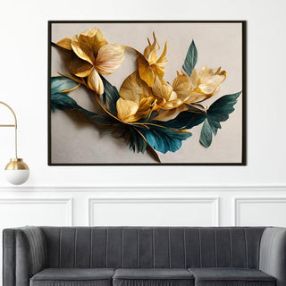 PAPER PLANE DESIGN Canvas Floral Wall Art: A Symphony of Nature's Elegance Large Size Canvas Framed Paintings For Living Room, Office, Home Decor. (FLWA17) - Khirki.in