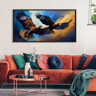 Amazing Wildlife Wall Art. Large Canvas Framed Digital Reprints of Jungle, Wildlife, Animals and Birds. Ready To Hang. Size:  24 Inch x 48 Inch (WBWA47) - Khirki.in