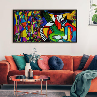 Modern Art Large Canvas Paintings. Framed Digital Reprints of Famous and Vibrant Artwork (MAWA02) - Khirki.in