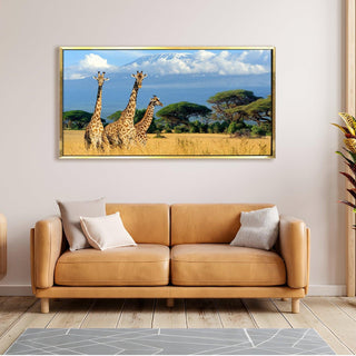 Amazing Wildlife Wall Art. Large Canvas Framed Digital Reprints of Jungle, Wildlife, Animals and Birds. Ready To Hang. Size:  24 Inch x 48 Inch (WBWA27) - Khirki.in