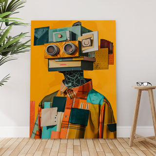 Patchwork Persona Wall Art Painting, HD Canvas Print, Framed, Ready to Hang. (ABWA283)