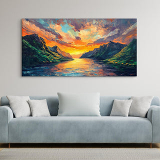 Sunrise Wall Art Painting, HD Canvas Print, Framed, Ready to Hang. (VASWA002)