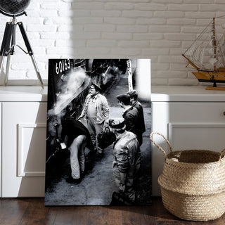 Engine Crew at Work Wall Art Painting, HD Canvas Print, Framed, Ready to Hang. (VINWA143)