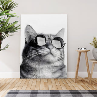 Feline Elegance Wall Art Painting, HD Canvas Print, Framed, Ready to Hang. (BWWA165)