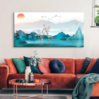 Amazing Wildlife Wall Art. Large Canvas Paintings. Framed Digital Reprints of Jungle, Wildlife, Animals and Birds 24 Inch x 48 Inch (WBWA16) - Khirki.in