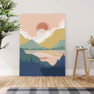 Boho and Chic Art Canvas Gallery Wrap Painting | Eclectic Modern Art Theme (BOWA22)