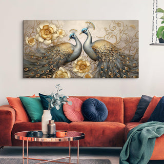 Amazing Wildlife Wall Art. Large Canvas Framed Digital Reprints of Jungle, Wildlife, Animals and Birds. Ready To Hang. Size:  24 Inch x 48 Inch (WBWA49) - Khirki.in