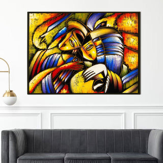 Framed Abstract Oil Pastel Style Wall Art Painting For Home and Hotels Wall Decoration (ABWA04) - Khirki.in