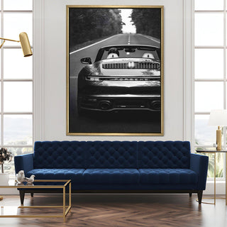 Vintage Cars And Bikes Wall Art. HD Canvas Print, Framed, Ready to Hang. (VCBWA23)