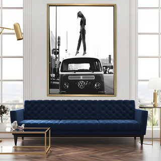 Vintage Cars & Bikes Wall Art. HD Canvas Print, Framed, Ready to Hang. (VCBWA12)