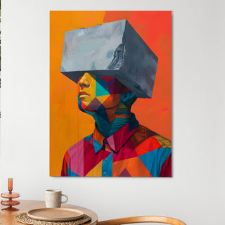 Mind Block – Abstract Surreal Portrait Wall Art, HD Canvas Print, Framed, Ready to Hang. (ABWA324)