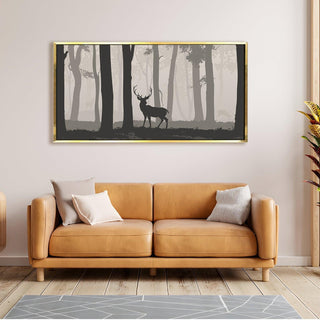 Amazing Wildlife Wall Art. Large Canvas Framed Digital Reprints of Jungle, Wildlife, Animals and Birds. Ready To Hang. Size:  24 Inch x 48 Inch (WBWA44) - Khirki.in